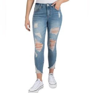 Distressed Blue Jeans